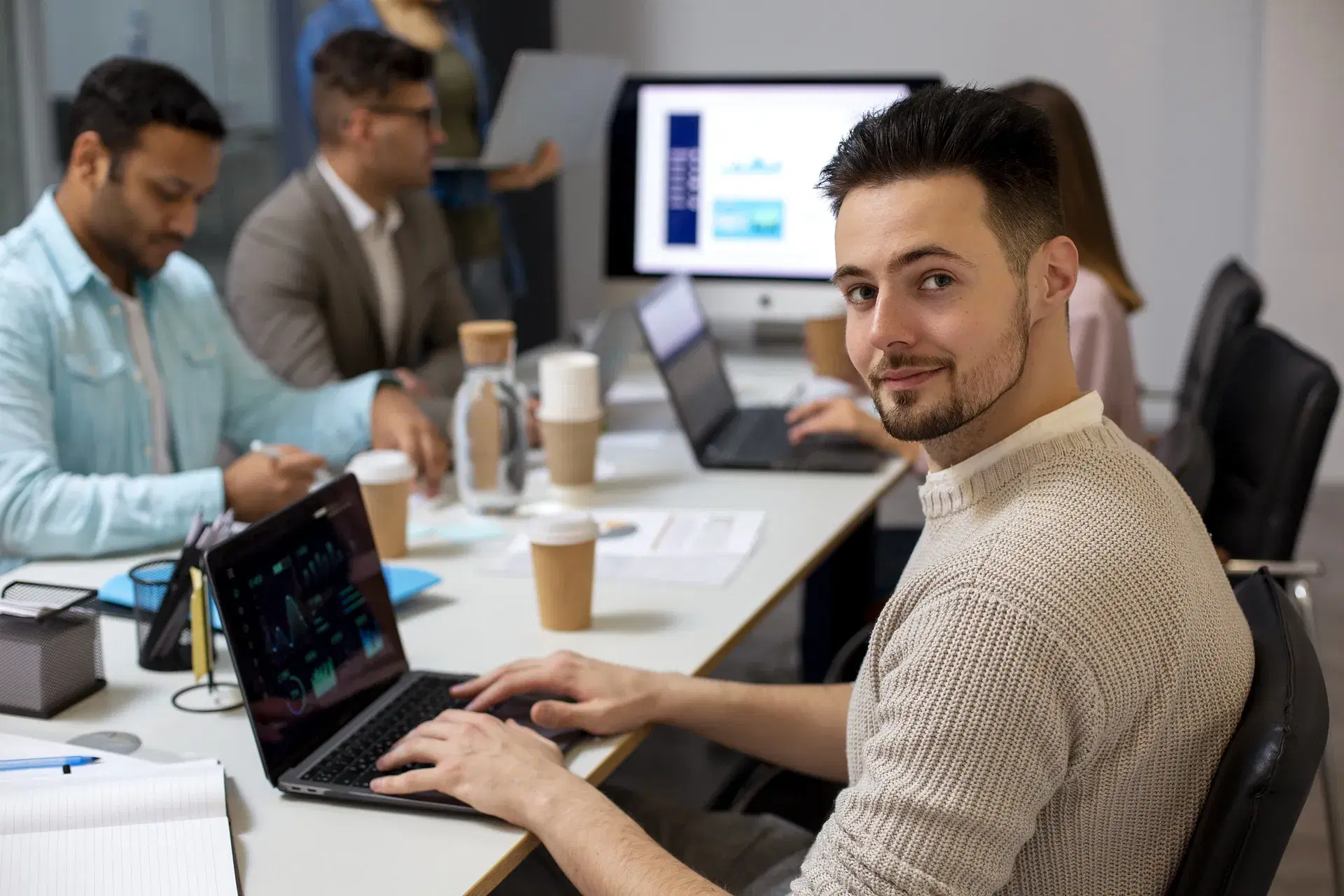 A modern office environment symbolising our tech-forward approach.