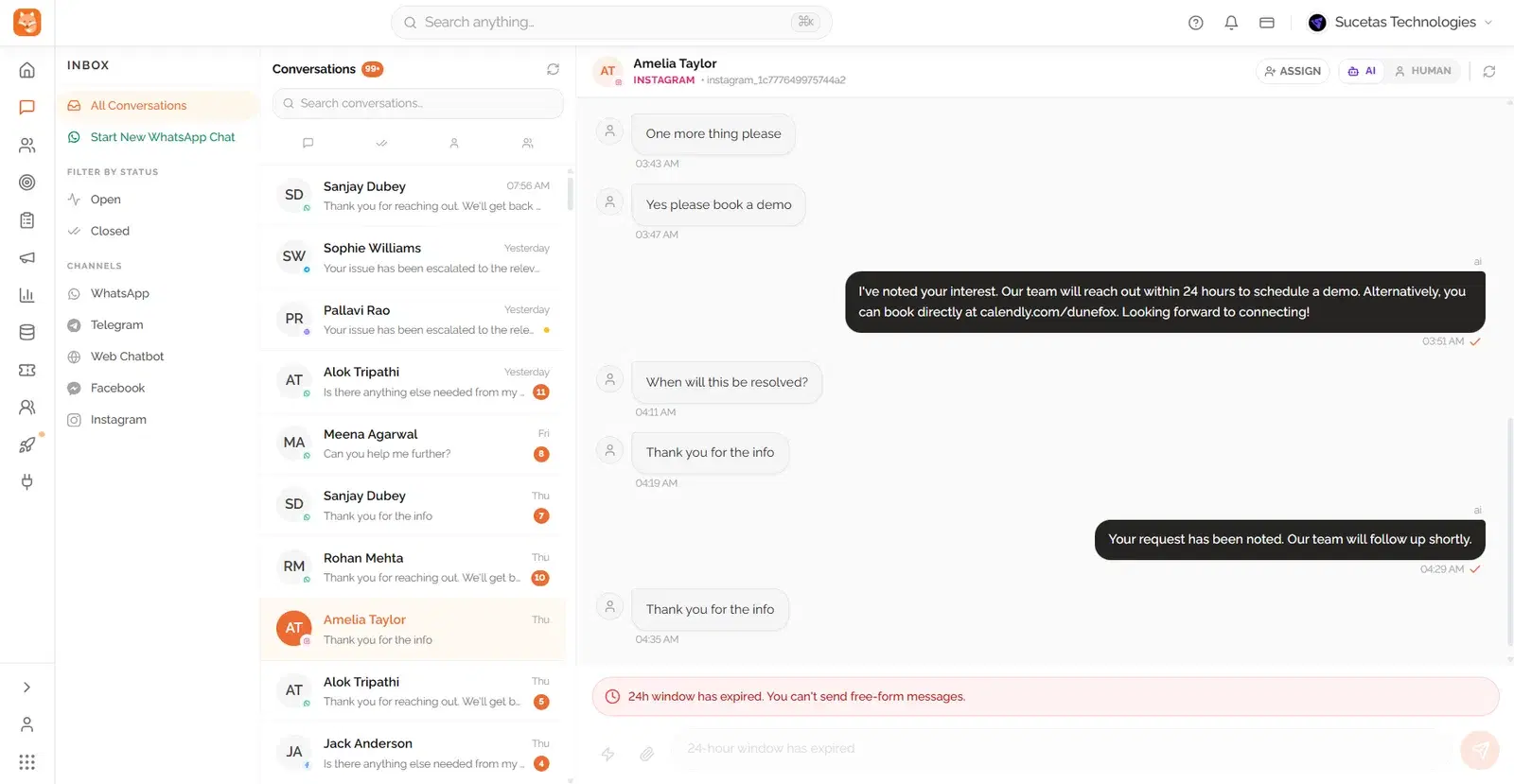 Dunefox shared inbox and lead engagement platform